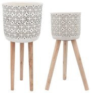 Sagebrook Home 14533-06 Set of 2 Ceramic, 8