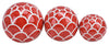 Sagebrook Home 16551-07 Ceramic Set of 3 Scaly Orbs, 4"/5"/6" Red