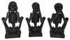 Sagebrook Home 16382-02 Resin, Set of 3 No Evil Skeletons, Black
