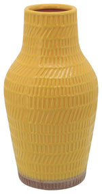 Sagebrook Home 13916-05 12" Tribal Vase, Yellow