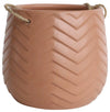 Sagebrook Home 14801-14 Ceramic, 6" Chevron Hanging Planter, D.Rose