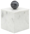 Sagebrook Home 15483-01 Marble, 5x7" Box With Orb, White