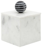 Sagebrook Home 15483-01 Marble, 5x7" Box With Orb, White