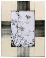 Sagebrook Home 16851 Resin, 4"x6" Abstract Photo Frame, Black/White