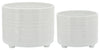 Sagebrook Home 15914-03 Set of 2 Dotted Footed Planters 10"/12", White