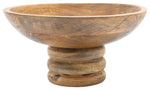 Sagebrook Home 16394 Wood, 12" Bowl with Stand, Brown