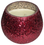 Sagebrook Home 80141-02 Candle On Red Crackled Glass 17oz