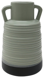 Sagebrook Home 13913-03 Ceramic 9" Handle Vase, Sage Green