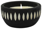 Sagebrook Home 80126-01 Wood 6" Aztec Bowl Candle, Black 9oz