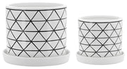 Sagebrook Home 15912-03 Set of 2 X- Planters With Saucer 6/8