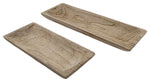 Sagebrook Home 15714-03 Set of 2 Wood 15/20" Rectangular Tray, Natural