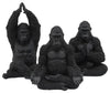 Sagebrook Home 16298-01 Set of 3 12' Yoga Gorillas, Black