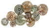 Sagebrook Home 13703 Ec, Teal/Metal Circles Wall Sculpture, Wb