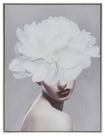 Sagebrook Home 70026-01 24"x32" Flower Lady Framed Canvas, White