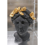 Sagebrook Home 16755-04 Resin, 16" Roses Lady Head Planter, Black/Gold