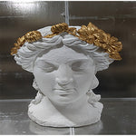 Sagebrook Home 16755-03 Resin, 16" Daisies Lady Head Planter, White/Gold