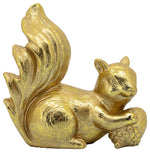 Sagebrook Home 16554-02 Resin, 7" Squirrel Acorn Deco, Gold