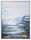 Sagebrook Home 70004 36"x48" 50% Handpainted Horizon Canvas, Blue