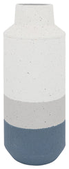 Sagebrook Home 16655-01 Metal, 16" Textured Vase, White/Blue