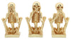 Sagebrook Home 16382 Resin Set of 3 No Evil Skeletons, Gold