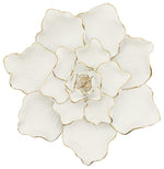 Sagebrook Home 16287-02 Resin 9" Flower Wall Accent, White