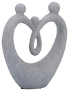 Sagebrook Home 16700-01 Ceramic 10" Scratched Heart Deco, Silver