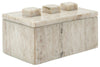 Sagebrook Home 15475 Marble 6" Rectangular Box With  3 Knobs, Gray