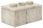 Sagebrook Home 15475 Marble 6" Rectangular Box With  3 Knobs, Gray