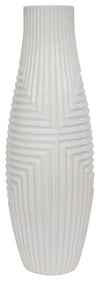 Sagebrook Home 13440-04 Ceramic 21.75" Tribal Vase, White