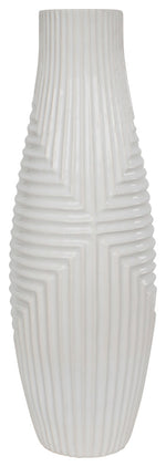 Sagebrook Home 13440-04 Ceramic 21.75" Tribal Vase, White