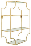 Sagebrook Home 16638 Metal, 25" 4-Tier Mirrored Shelf, Gold