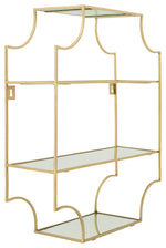 Sagebrook Home 16638 Metal, 25" 4-Tier Mirrored Shelf, Gold
