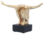Sagebrook Home 16935-01 Resin, Set of 2, 6", Man Sculpture Bookend, Gold