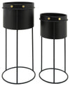 Sagebrook Home 16535 Metal, Set of 2 20/24" Round Planters, Black