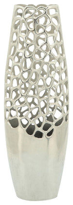 Sagebrook Home 16340-03 Metal 24" Cut-Out Vase, Silver