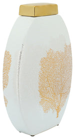 Sagebrook Home 16149-01 12" Decal Jar with Lid, Gold