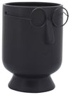 Sagebrook Home 16717-01 Porcelain, 7" Face With Glasses Vase, Black