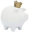 Sagebrook Home 16955-01 Ceramic, 8" Pig With Crown, White
