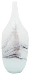 Sagebrook Home 16693-02 Glass, 14", Abstract Vase-White