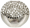 Sagebrook Home 16341-01 Metal 13" Oval Cut-Out Vase, Silver