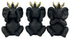 Sagebrook Home 15819-01 8" Set of 3 No See/Speak/Hear Elephants, Black/Gold