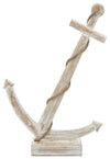 Sagebrook Home 15649 21" Wooden Anchor, White