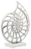 Sagebrook Home 16263-02 Metal 15" Shell On Base, Silver
