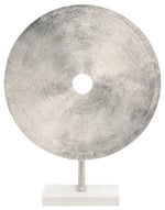 Sagebrook Home 15593-01 21" Disc On Marble Base, Silver