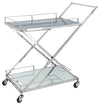 Sagebrook Home 16304-01 Two Tier 33" Rolling Bar Cart, Silver