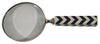 Sagebrook Home 16593-02 Resin, 4" Chevron Magnifying Glass, Black/White