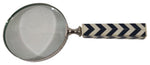 Sagebrook Home 16593-02 Resin, 4" Chevron Magnifying Glass, Black/White