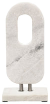 Sagebrook Home 15576-01 13" Oval Marble Sculpture, White