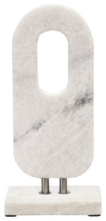 Sagebrook Home 15576-01 13" Oval Marble Sculpture, White