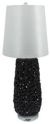 Sagebrook Home 51136 Ceramic 37" Coral Look Table Lamp, Matte Black